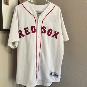 Red Sox #24 white Majestic Jersey Size L